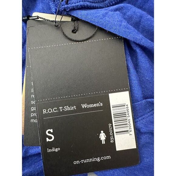 On Cloud T-Shirt R.O.C Women's Small Indigo Athletic‎ Outdoor Gym Stretch NWT - Picture 3 of 7